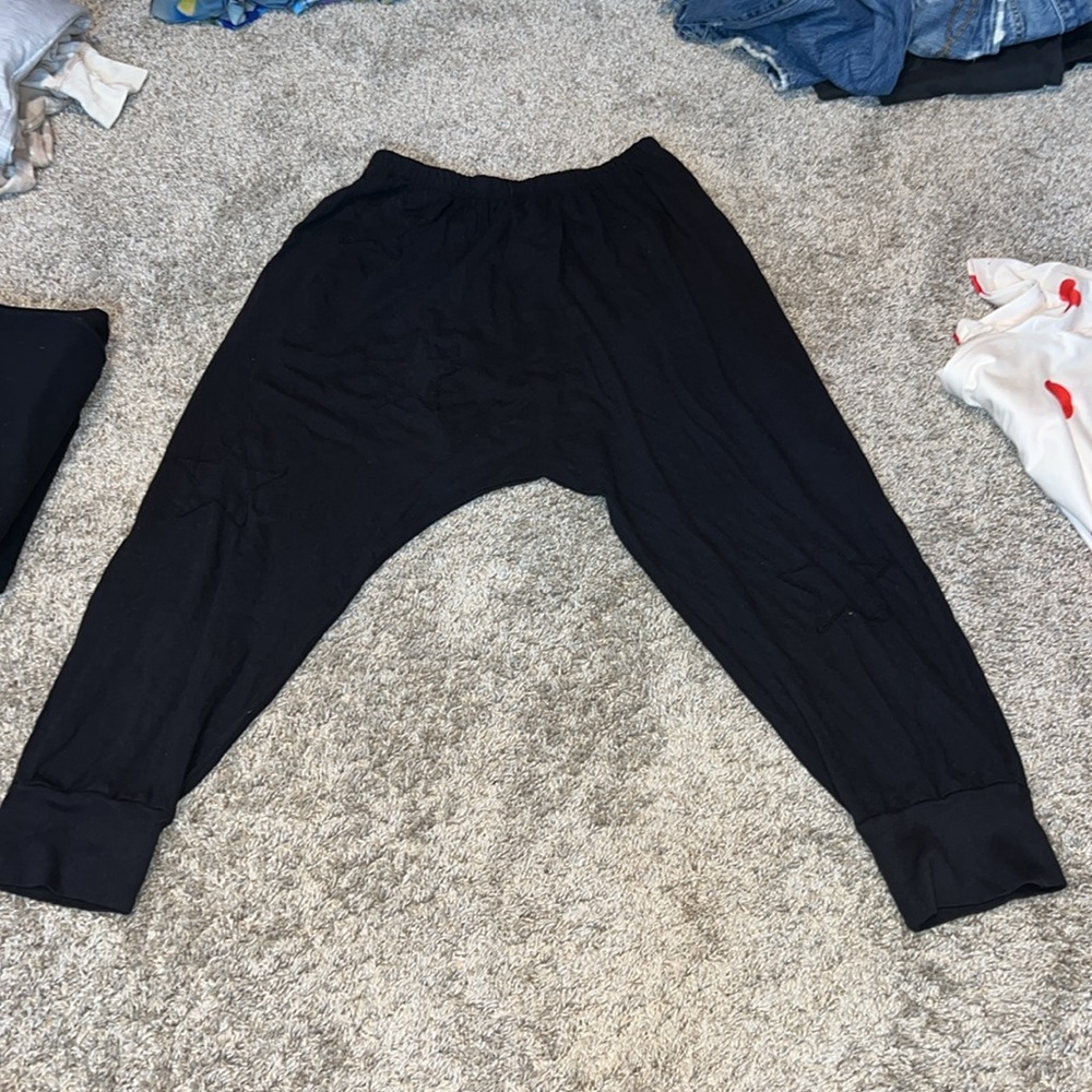 NWOT Sundry Star Drop Crotch Harem Sweatpant Black Size 0-XS Can Fit Up To Small - Picture 6 of 15